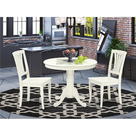 East West Furniture <p>The ANAV3-LWH-W gorgeous kitchen dinette set facilitates an affectionate family feeling&# ANAV3-LWH-W
